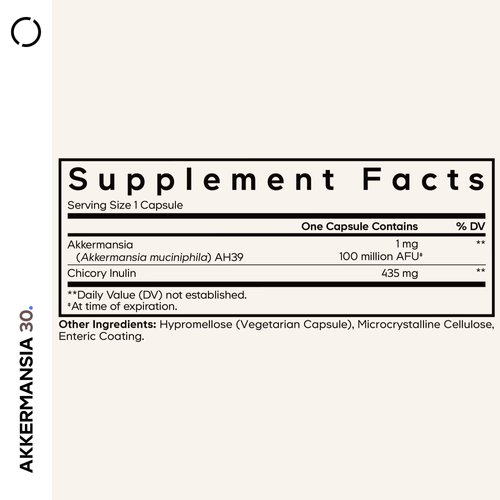 Codeage Akkermansia Synbiotic Supplement - 100 Million AFU Akkermansia Probiotic & Chicory Inulin Prebiotic - Chicory Root - 1 Capsule Per Serving - Non-GMO, Gluten-Free - 30 Capsules
