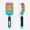 Wet Hair Brush Detangling Brush for Wet & Dry, Detangler Brush for Blow Drying, Curved Vented Wet Hair Brushes for Women Kids, Detangling Brush for Wet Dry 2 Pack (Light Blue+Rainbow)…