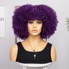 YADIRF Fashion Afro Curly Wig Synthetic Short Full Wig Women Wig For Halloween Party Christmas Costume Wig (Dark Purple)