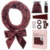 ZILAMPU No Heat Curling Rod Headband, Non Heat Overnight Hair Curler Headband, 70" Long Velour Lazy Hair Curls Roller Wrap for Women Girls Long Hair, Hair Curlers to Sleep In -Reddish Brown