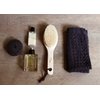 Japanese Body Brush for Bath or Dry Brushing, Exfoliation, Cellulite Treatment, Short Handle, Medium Soft