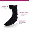 NEW YORK AVE Men's Diabetic Cotton Crew Socks - Loose Fitting Non-Binding Top Circulatory Cushion Bottom (Black 6 Pairs, 10-13)