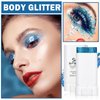 ZHISHUDL Blue Body Glitter Stick for Adults and kids Holographic Shimmer Body Glitter Gel Chunky Sequins Face Glitter Makeup