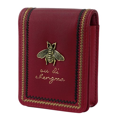 CAIRIAC Lipstick Case with Mirror, Mini Lipstick Holder Purse, Small Cosmetic Bag for Lipsticks, Travel Lipstick Pouch, Portable Makeup Cosmetic Pouch, Lipstick Case Holder for Women Ladies (1PCS)