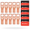InstallGear 4 Gauge AWG Pure Copper Lugs Ring Terminals Connectors with Heat Shrink (10 Pack) | Electrical Connectors, Heat Shrink 4 Gauge Wire Connectors for 4 Gauge Wire Terminals