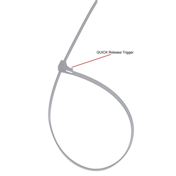 Cable Ties Hand Releasable - 100 pack for securing pet travel kennels doors when traveling on airplane