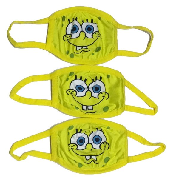 Handcraft SpongeBob Kids Cloth Face Masks Pack of 3 Washable Reusable Non-Medical