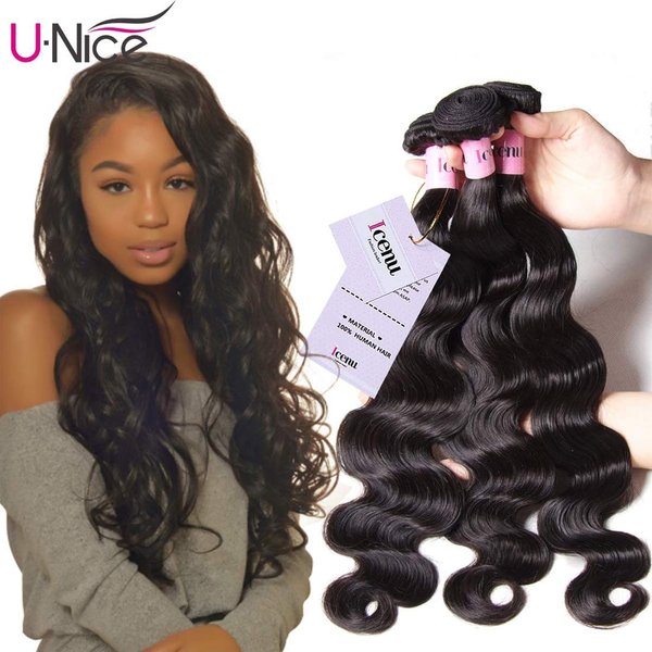 UNICE Malaysian Body Wave Human Hair Weave 3 Bundles 100% Unprocessed Virgin Human Hair Weave Sew In Human Hair Extensions Natural Color 20 22 24 inches