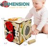 YODIFFMI Wooden Activity Cube Montessori Toys for 3 Year Old Baby Toys Toddlers Birthday Gift Boys Girls Sensory Interactive Learning Toys (Ladybugs)