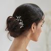 SWEETV Bride Wedding Hair Pins Crystal Bridal Hair Accessories,2pcs Crystal Wedding Hair Pieces, Bridal Hair Clips Set Handmade Rhinestone Bridal Hair Pin Jewelry for Women,Girls,Bridesmaids