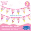 Treasures Gifted Princess Peppa Pig Banner Set of 3 - (1) Peppa Pig Birthday Banner & (2) Peppa Birthday Banner Triangle Pennants - Officially Licensed Peppa Pig Birthday Party Supplies