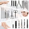 Manicure Set, Professional Nail Clippers Pedicure Kit 26 Pieces Nail Care Tools for Travel & Grooming (Black)
