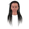 LOHXINHAIR 30 Inch 100% Real Human Hair Mannequin Head Manikin Manican Training Doll Head with Stand for Hairdresser Practice Braiding Styling Bleaching Dyeing Curling Cutting Dark Black
