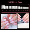 Short Nail Tips - Buqikma 500PCS French Short Style Nail Tip Natural Acrylic Nail Tips 10 Sizes False Nails for Nail Salon (Natural)