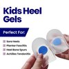 Kids Heel Cups for Heel Pain - Gel Heel Cushions for Heel Pain Relief | Gel Heel Pads Plantar Fasciitis Inserts For Achilles Tendonitis, Heel Spurs, Severs Disease Heel Cup Kids 2-5 Womens Shoes 4-7US