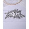 Rumtock White Flower Hair Comb with Rhinestones Hair Piece Wedding Bridal Handmade Hair Jewelry