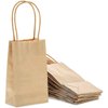 Juvale 50-Pack Small Brown Gift Bags with Handles - Small Kraft Paper Bags for Birthday, Retail, Crafts (3.5x2.4x7 In)