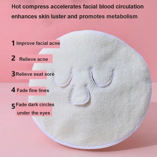 Angzhili 2 Pcs Hot Compress Face Towel Masks, Reusable Facial Steamer Towel for Hot Cold Skin care,Moisturizing Face Steamer, Beauty Facial Towel for Home and Beauty Salon
