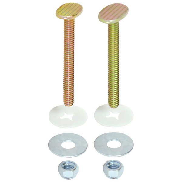 EZ-FLO 5/16 Inch x 3-1/2 Inch Closet Bolt Set, Brass-Plated, 40032