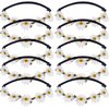 Pursuestar 10Pcs Daisy Flower Headband Crown Floral Garland Head Cap Hair Wreath for Festival Wedding Party Beach Vacation Decoration - White
