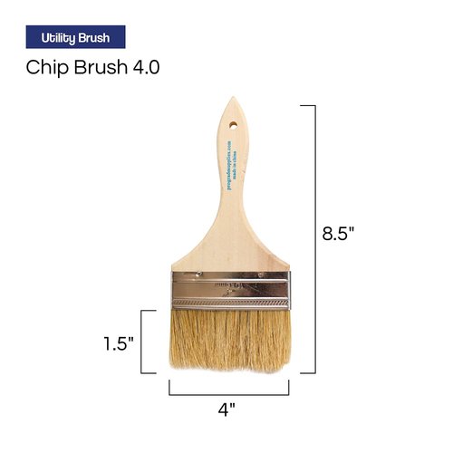 Pro Grade - Chip Paint Brushes - 12 Ea 4 Inch Chip Paint Brush Light Brown