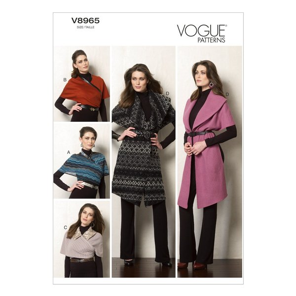 VOGUE PATTERNS V8965 Misses' Wraps Sewing Template, Size Y