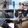 BESSTEVEN Winter Gloves for Women Fingerless Convertible Flip Top Mittens with Thermal Insulation Cotton Warm for Texting Photographing Running Jogging in Cold Weather - Black XS