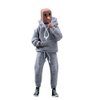 1/12 Scale Male Clothes,Men's Hoodie Pants Trousers Clothing for 6inch Male Action Figure Body Doll (Gray Color)