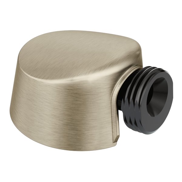 Moen Round Brushed Nickel Drop Ell, Handheld Shower Hose Wall Connector with Standard 1/2-Inch IPS, A725BN