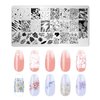 JCAKES 5Pcs Maple Leaf Nail Stamp Fall Nail Stamping Plates Nail Art Stamping Plates Nail Design Stamp Nail Art Template Acrylic Nail Tools with Nail Stamper, Scraper