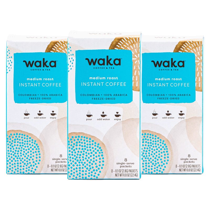 Waka Premium Instant Coffee Medium Roast, 24 Single Serve Packets in ...