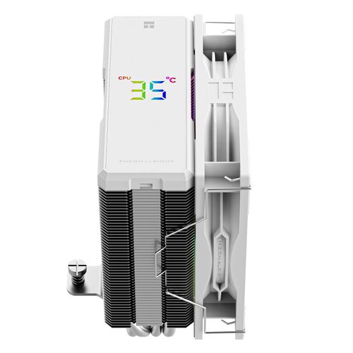 Thermalright Assassin X 120R Digital ARGB White CPU Cooler, Digital Screen Top Cover, TL-P12W-S PWM Quiet Fan CPU Air Cooler, Computer Heatsink Cooling, Support AM4/AM5,Intel LGA1851/1700/115X/1200