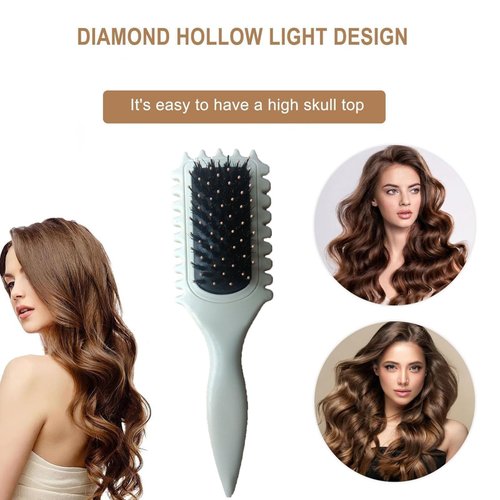 New Brush for Curly Hair, Curly Hair Brush, Curling Brush, Applicable Comb for Combing Curly Hair for Women and Men (Grey)