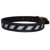 High Quality Genuine Leather Reflective Dog Collar 24"x1" Black Fits 17.5"-22.5" Neck