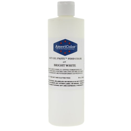 Food Coloring AmeriColor - Bright White Soft Gel Paste, 20 Ounce
