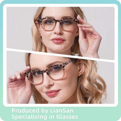 LianSan Bifocal Reading Glasses for Women with Spring Hinge Ladies Stylish Top Clear Blue Light Blocking Readers,12031 B-TTPK 1.50