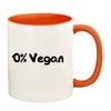 0% Vegan - 11oz Ceramic Colored Handle and Inside Coffee Mug Cup, Orange