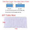 White Table Skirts for Rectangle Tables 6ft Polyester Pleated Table Skirt Ruffle Tablecloth for Wedding Birthday Party Baby Shower Bridal Shower Banquet Table Decorations