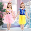 Chillife Princess Dress up for Girls, Kids Dress Up & Pretend Play With Princess Dresses Crown Cape for Little Girls, Princess Dresses for Girls Toddler Age 3-6 Year Old