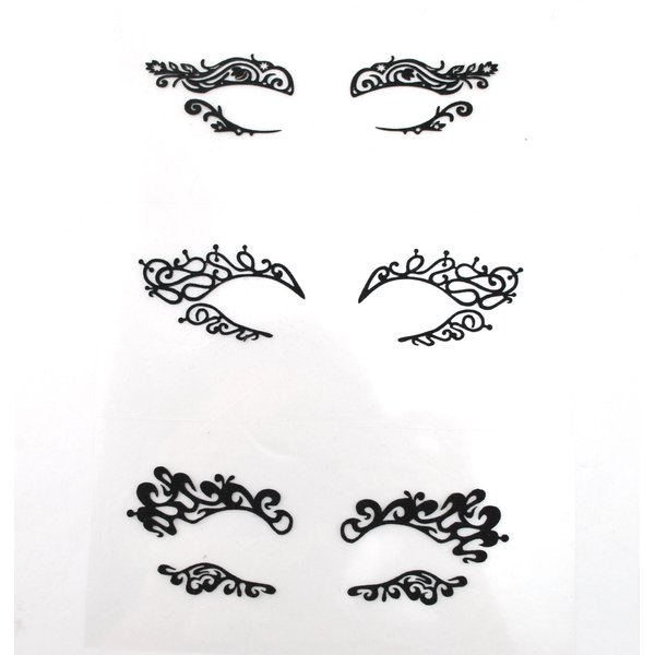 Black Fabric Eye shadow Tattoo Sticker Reusable Eye Liner Stickers Party Lace Stickers on Face