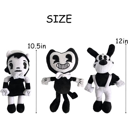 3pcs Anime Plush Toys Bendy Doll Cute Game Horror Plush Soft Stuffed Animals Plush Toys for Kids and Game Fans