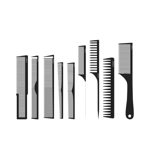 L3 Carbon Comb Set - Professional Salon and Barbershop Quality - Barbers and Hair Stylist