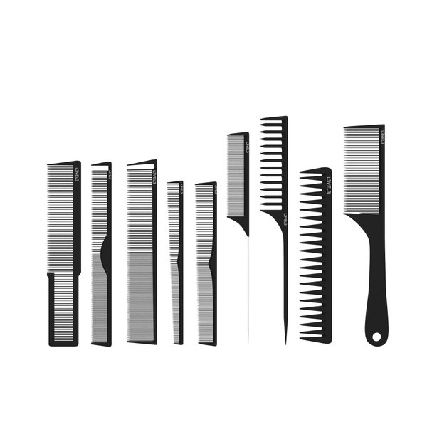 L3 Carbon Comb Set - Professional Salon and Barbershop Quality - Barbers and Hair Stylist