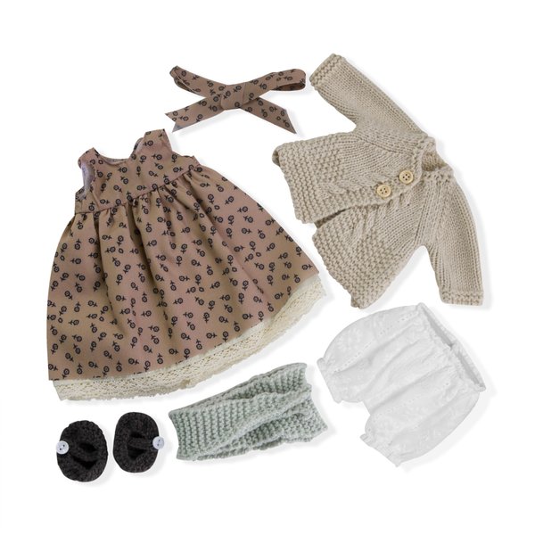 BlissfulPixie Handmade Waldorf Doll Clothes 12 inch Clothing Set with Pretty Box Girl Christmas Birthday Gift-Juu's Clothes Accessories