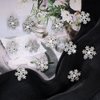 Ngdhkd 12Pcs Snowflake Hair Clips Christmas Pearl Hair Clips Rhinestone Barrette for Women and Girls Wedding Diamond Sparkly Hair Clips Silver Hairpin Accessories for Christmas New Year Party