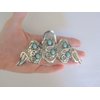 Generic Turquoise blue and silver western design metal native tribal hair claw clip