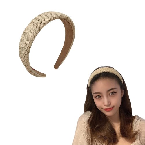 Wide Braided Straw Headbands for Women Chunky Rattan Headband Woven Hairband for Women Girls Briaid Head Bands Non Slip Thick Hair Band Hair Accessories Bohemian HeadBand