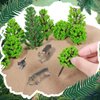 Sratte 26 Pcs Woodland Wolf Figurines Toys Small Wolf Figures with Model Trees Kit Playset Mini Wolf Cake Toppers Diorama Project Kit for Kids Toddlers Birthday Gift Decor