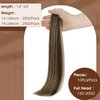 Full Shine Machine Virgin Tape in Extensions Human Hair Color BM Injection Tape in Extensions 20Gram Seamless Skin Weft Tape in Hair Extensions Real Human Hair 14Inch 10Pcs for Wedding