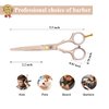 5.5 inch Hair Cutting Scissors Set with Razor, Leather Scissors Case, Barber Hair Cutting Shears Hair Thinning/Texturizing Shears for Professional Hairdresser or Home Use (Rose Gold)